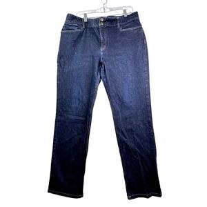 Lauren Ralph Lauren Jeans Co Women 16 Dark Wash Straight Leg Stretch Denim Luxe